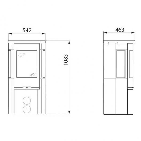 Печь камин Contura 556 G Style белый, стеклянная дверца