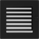 Вентиляционная решетка Черная с задвижкой (17*17) 17CX