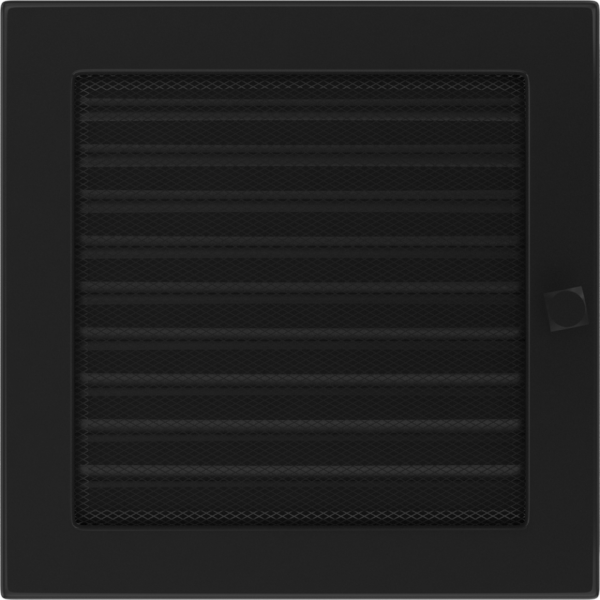 Вентиляционная решетка Черная с задвижкой (22*22) 22CX