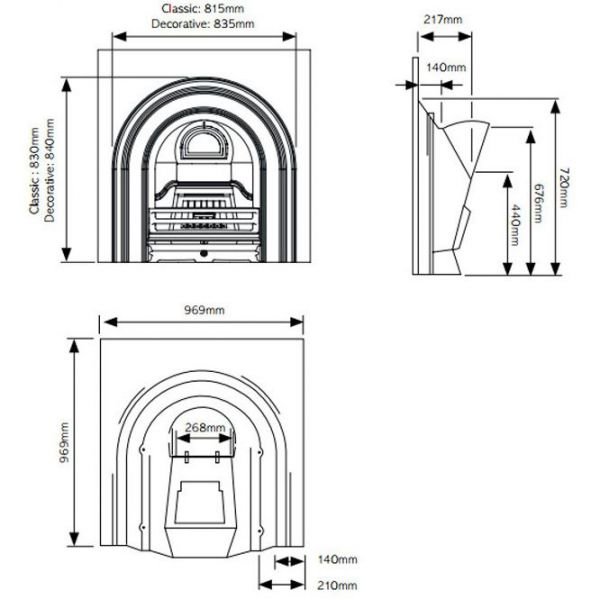 Каминная топка Stovax Decorative Arched Insert