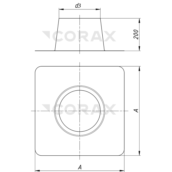 Крышная разделка прямая (Corax)