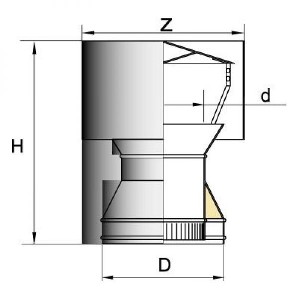 Дефлектор DDH на трубу D250 с изол.50мм, нерж321/нерж321 (Вулкан)
